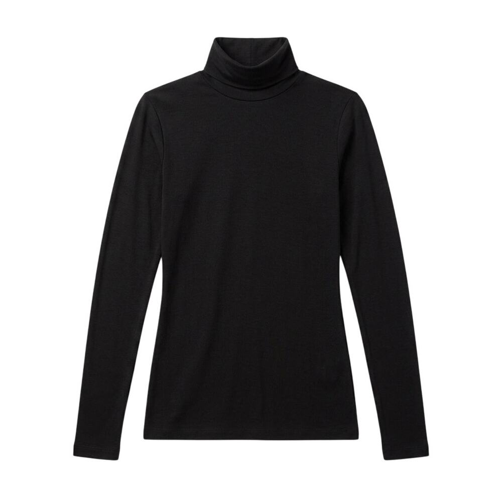 Norma Kamali Black Turtleneck Blouse Size XS